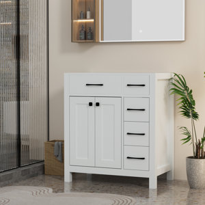 30" freestanding single bathroom vanity base only, sink not included