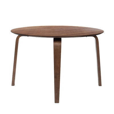 Aby Dining Table, 47 Inch Round Top, Rustic Walnut Brown Splayed Legs