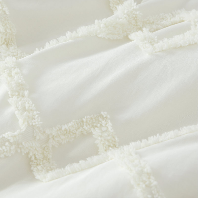 Bedsure Jacquard Comforter Set, Cream, Queen Comforter + 2 Standard Shams