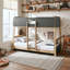 Lit superposé simple au-dessus d'un lit simple en bois massif scandinave Bustillo-598409468