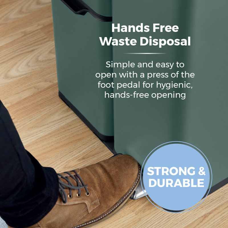 60 Litre Step On Recycling Bin, Green