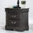 Dark Gray Solid Pine Nightstand With 2 Drawers - Elevate Your Bedroom Experience Metal Handles 2 Stylish