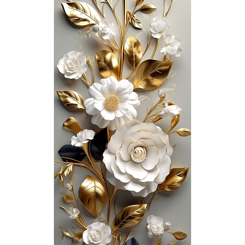 Art mural sur toile pétale de pureté, H 42 po x l 24 po