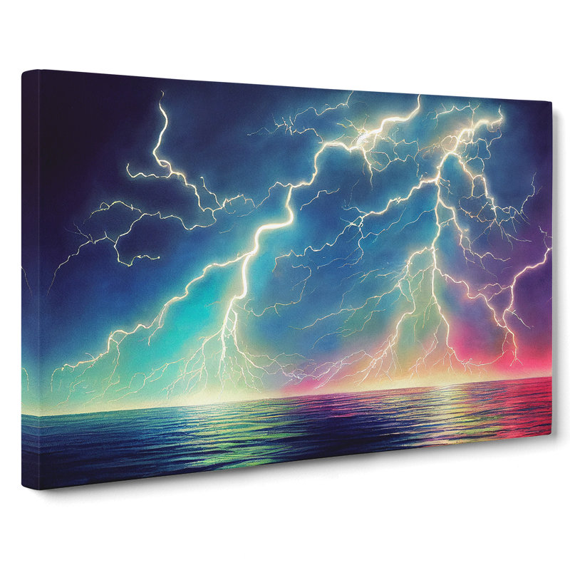 Lightning In Watercolour Vol.4 - Wrapped Canvas, 35cm H x 50cm W x 3cm D