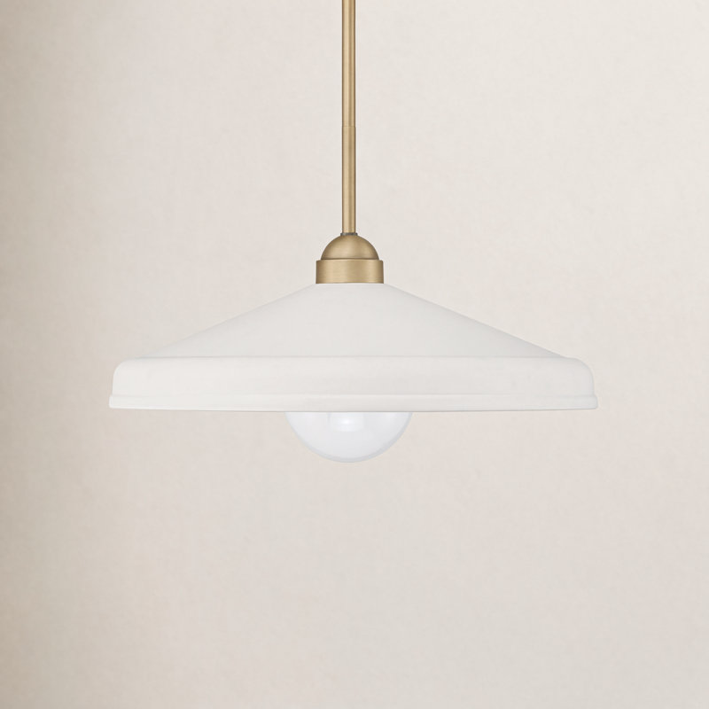 Delilah 18" W Dome Pendant, White