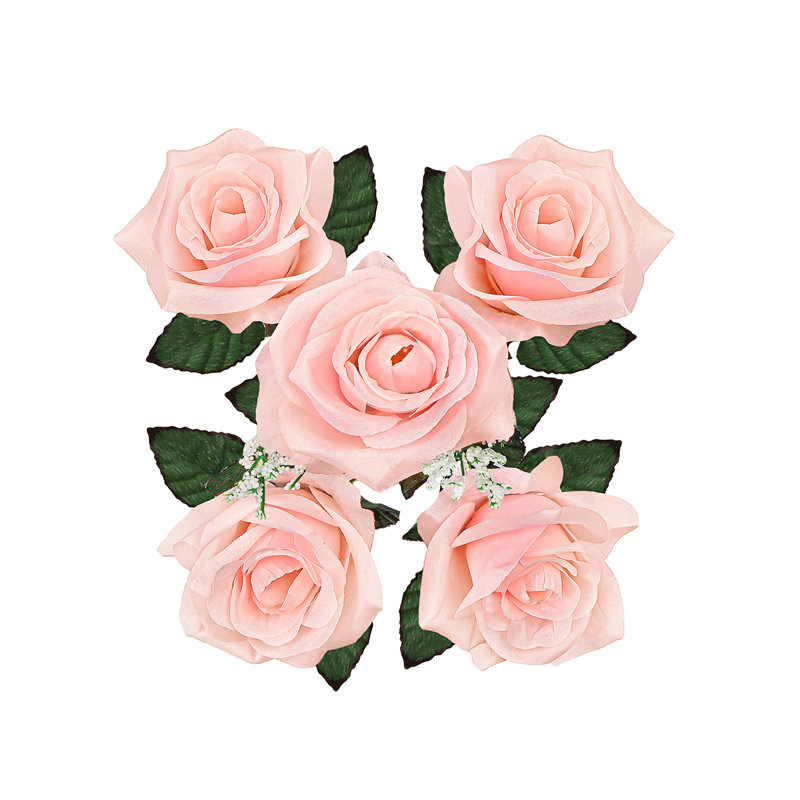 Rosier artificiel ouvert, Pêche rose