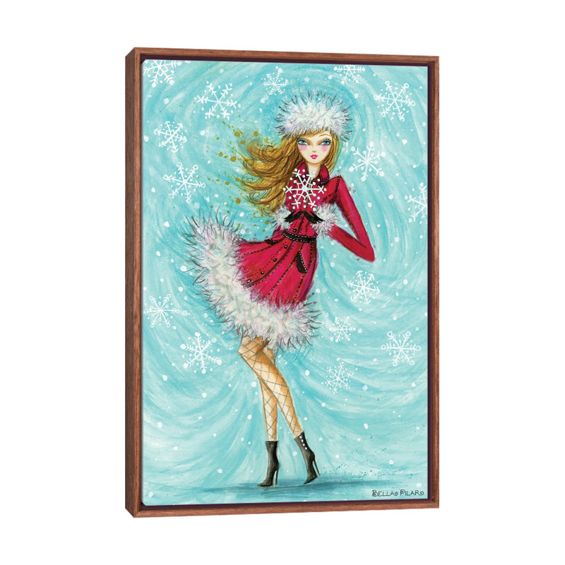 Blythe's Stunning Snowflake - reproduction d'art murale - toile encadrée, H 26 po x l 18 po, Brun
