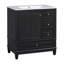 Meuble-lavabo 30 po avec lavabo, une porte avec tablette et trois tiroirs, porte à fermeture en douceur, noir