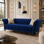 Canapé 3 places de style Chesterfield classique en polyester, avec dossier capitonné profond, accoudoirs arrondis, coussin amovible et pieds en bois massif, idéal pour le salon.-1159870886