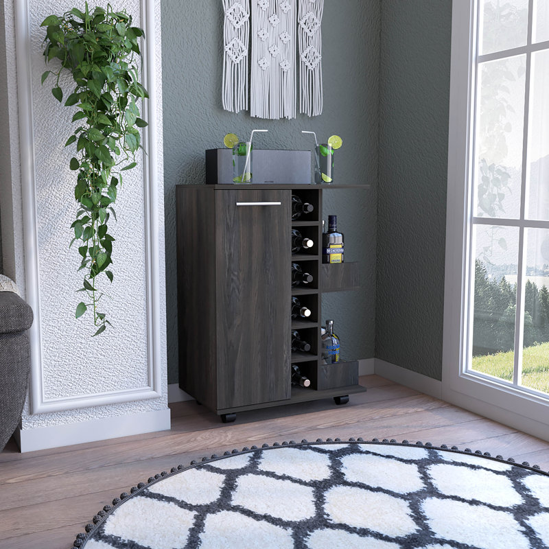 McEwensville Wood Bar Cart, Grey
