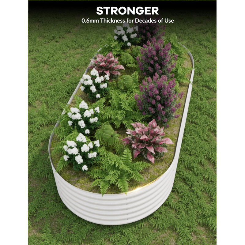 2 Pcs Raised Garden Beds Outdoor 10x4x1.5 ft - Galvanized Steel Planter Box for Vegetables, Flowers, Rust-Resistant Garden Box, Easy Assembly Raised Beds, Durable Planters for Outdoor Plants, Beige