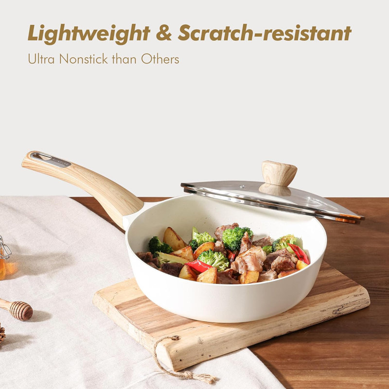 SENSARTE Ceramic Cookware Sets, 10-Piece, Non-Toxic Healthy Non Stick, PFAS PTFE PFOA PFOS Free