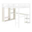 Structure de lit mezzanine en métal avec garde-robe intégrée, bureau et tablettes de rangement-224234494