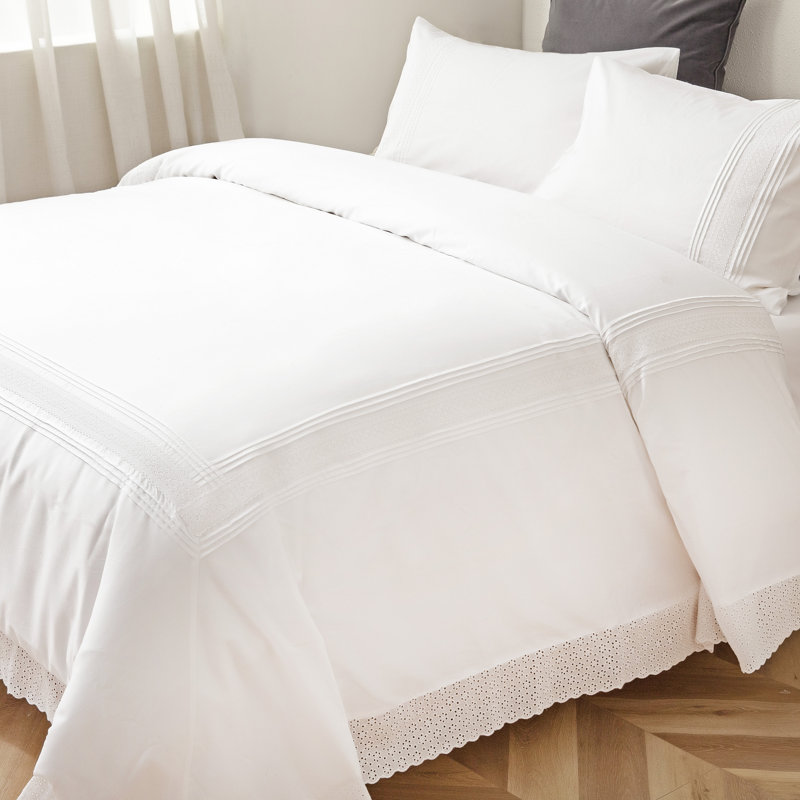 Emma Cotton Twill Duvet Cover, Queen Duvet Cover + 2 Standard Shams