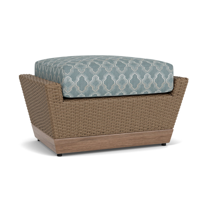 Charisma Rectangle Outdoor Ottoman Patio Ottoman, Luna Mist