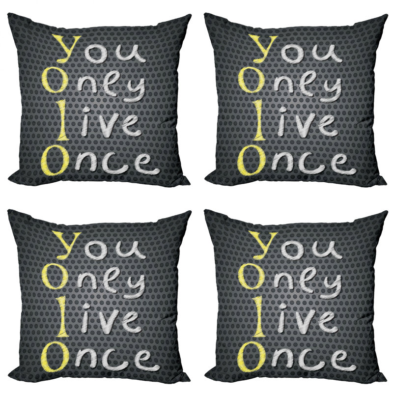 Housse de coussin Ambesonne YOLO, 18" x 18"