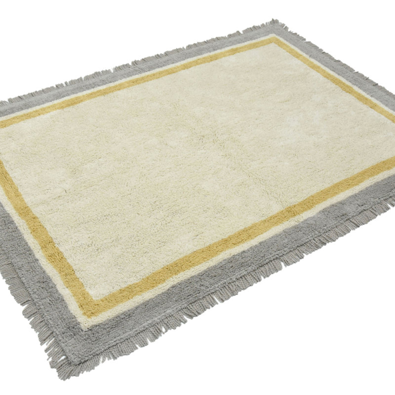 Adreana Solid Colour Cotton Hand Woven Area Rug, Rectangle 200 x 290cm