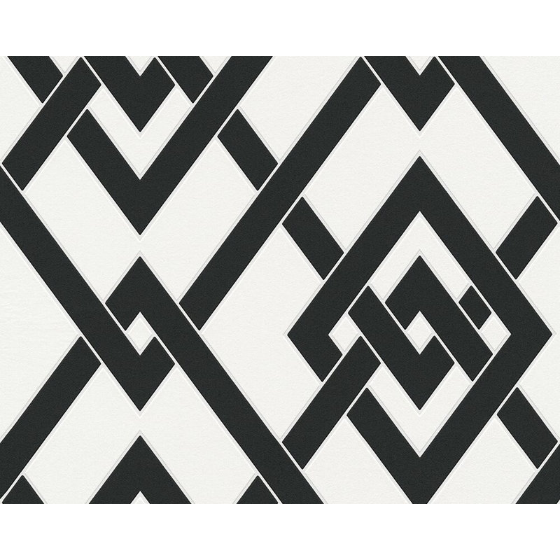Rouleau de papier peint à treillis l 33 pi x l 21 po Harrell, Noir