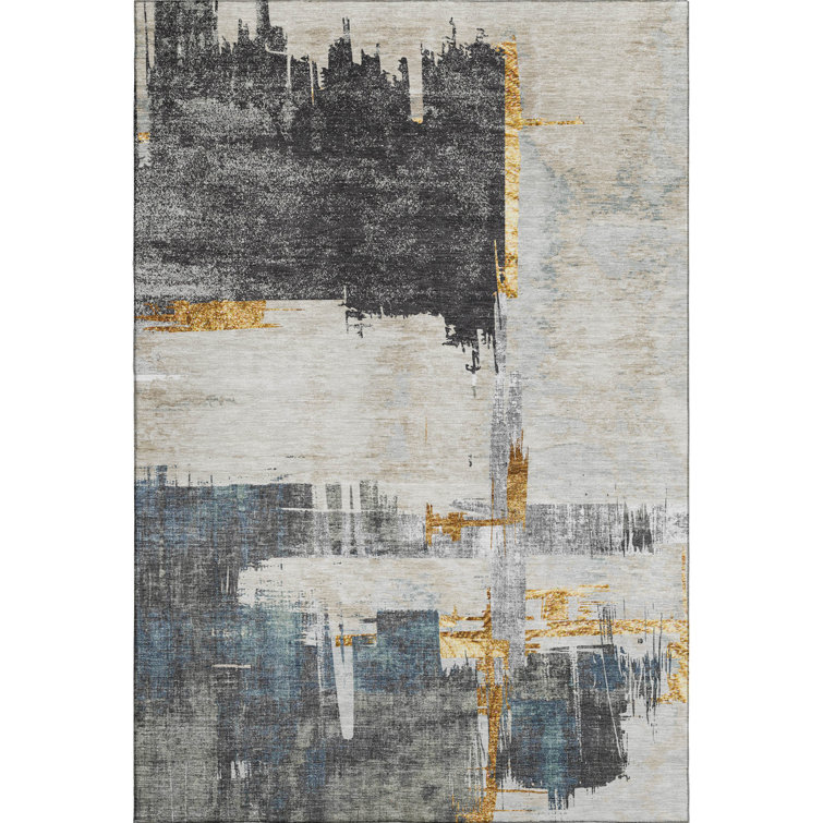 Premium Machine Washable Mayfield Charcoal Rug