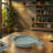 8" Aqua Patterned Clay Frying Pan