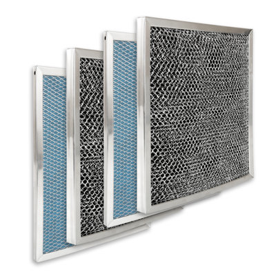 Aluminum Charcoal Filters For Non-Ducted Range Hoods  8.75" X 10.47" X 0.39" Compatible With Broan-Nutone 30" 11000, 41000, F40000 And 46000 Series Range Hoods (4-Pack)