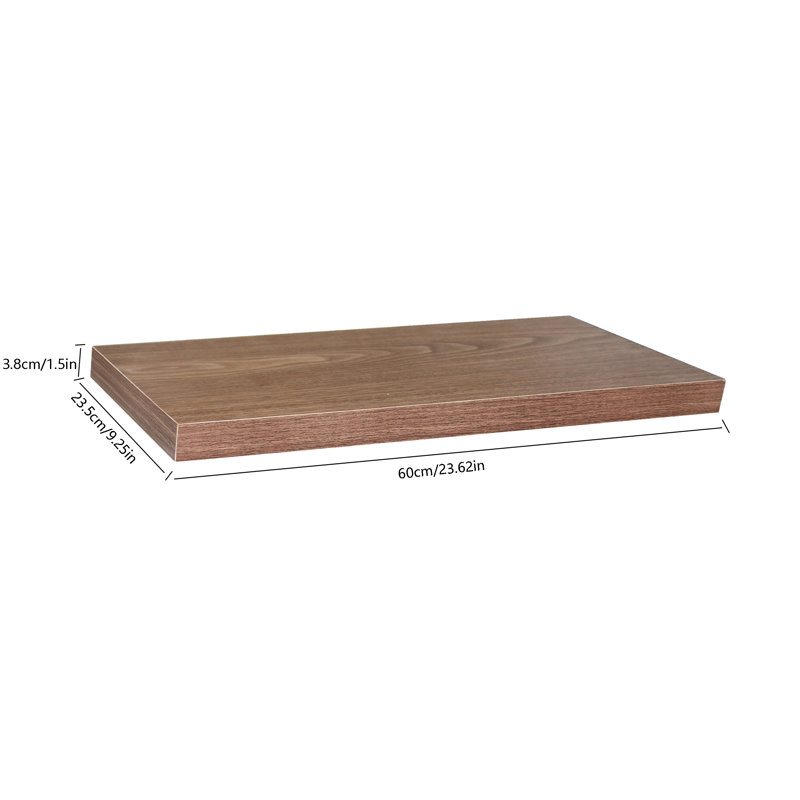Nesmith 2 Piece Floating Shelf, JD Walnut, 1.5" H x 23.62" W x 9.25" D
