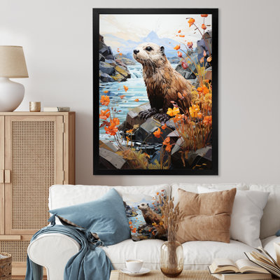 Loutre brune ludique rivière Dweller - imprimé