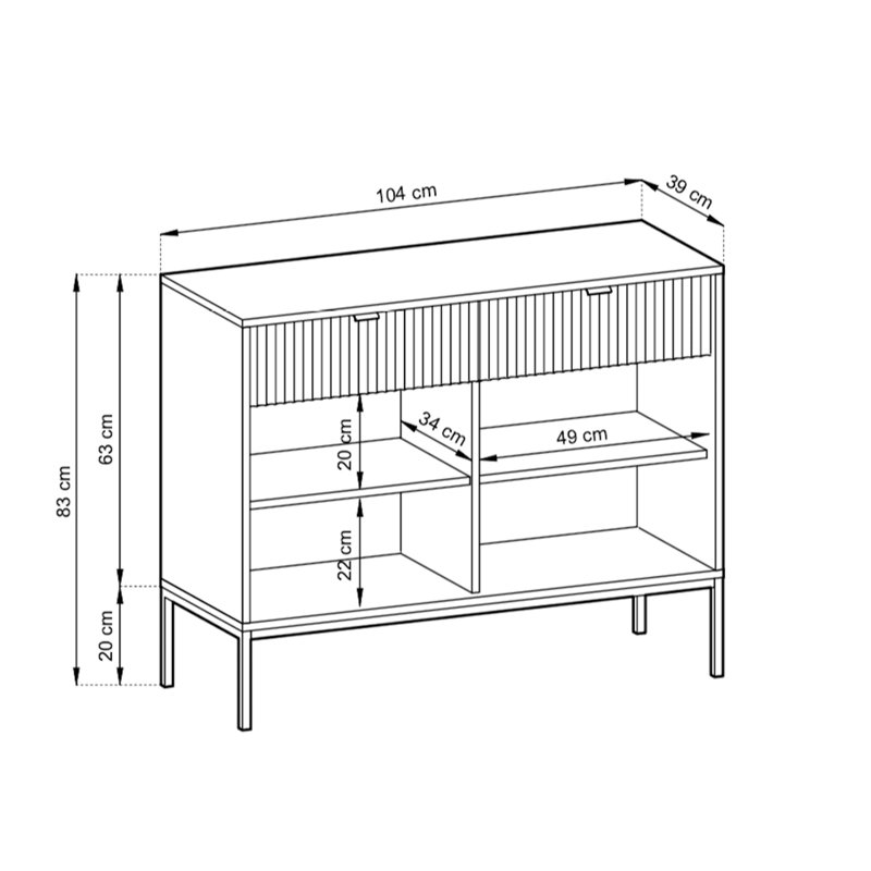 Sipes 104cm Sideboard, Black Matt