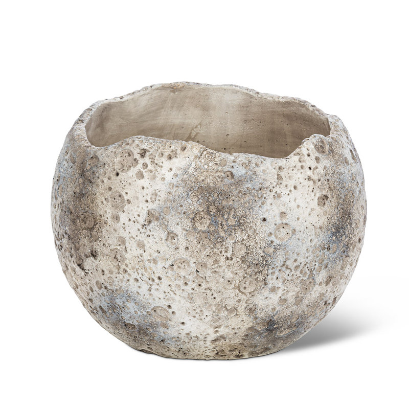 Pot à fleurs texturé d'aspect cratère, H 9 po x l 9 po x P 9 po