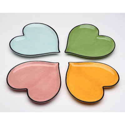 Assiettes assorties Happy Hearts, ensemble de 4