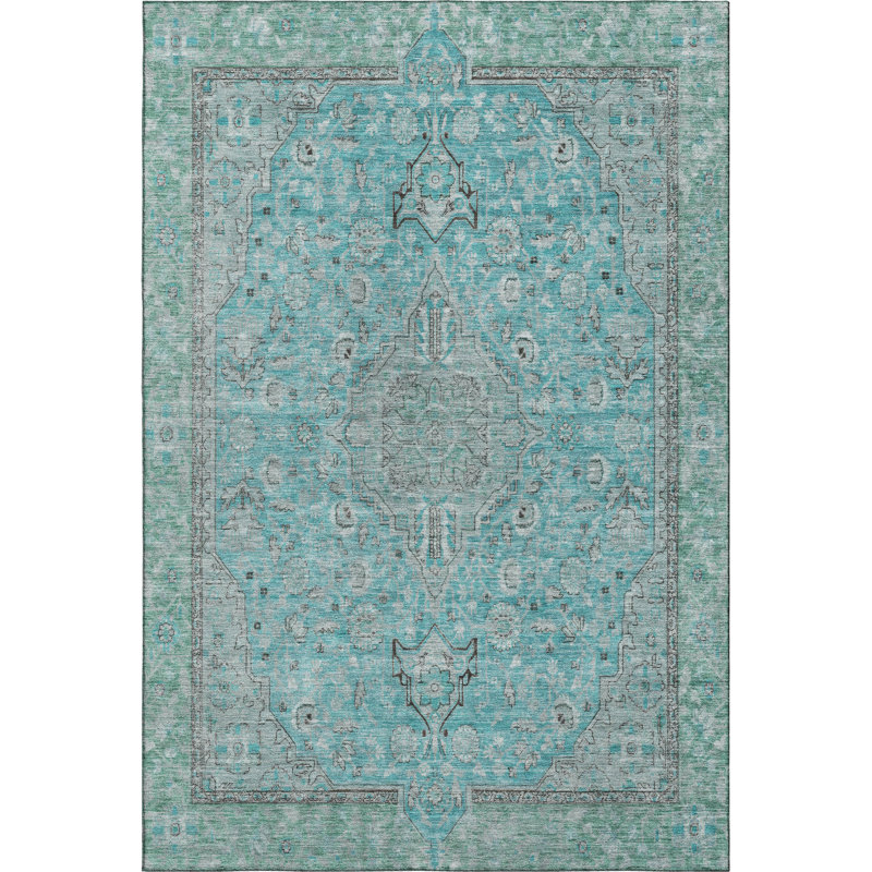 Premium Machine Washable Baford AMF1651 Global Rug, Rectangle 8' x 10'