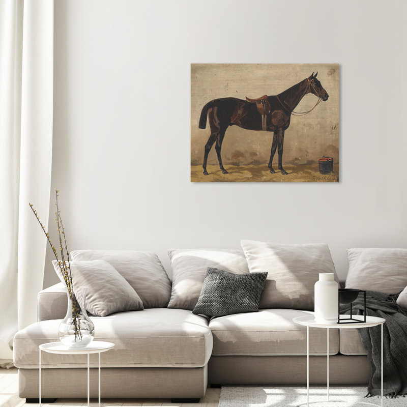 Brauner Im Stall Farm Animals by Emil Volkers - on Canvas, Wrapped Canvas, 20" H x 24" W