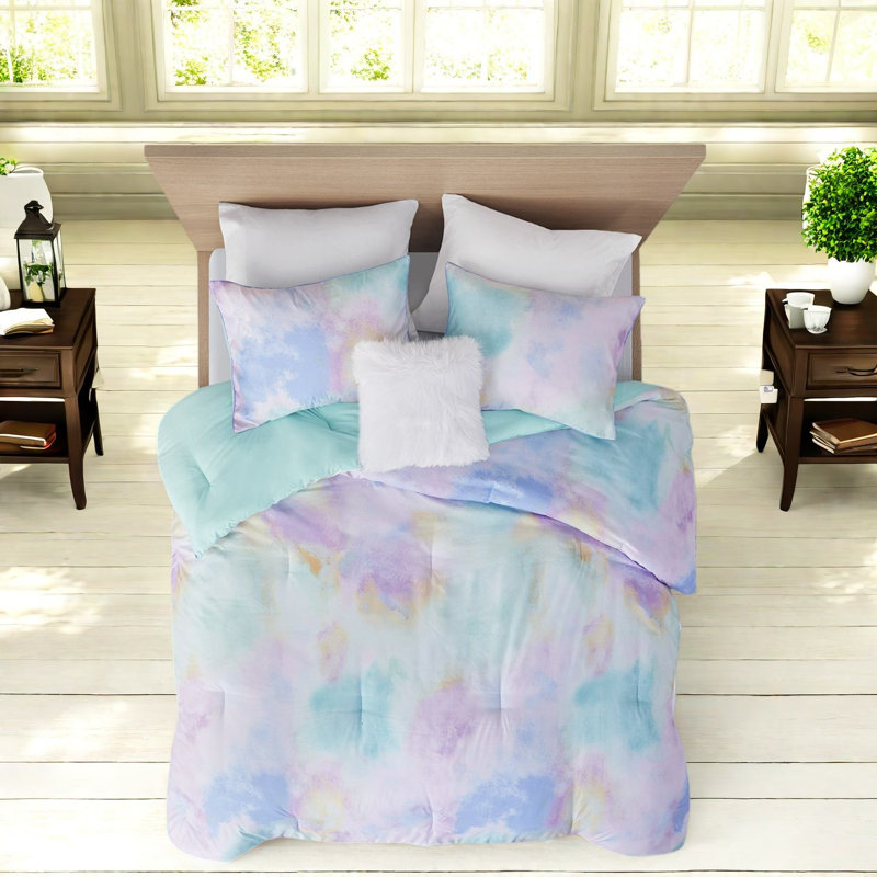 Ensembles de literie pour lit simple certifiés en polyester, teinture à l'aquarelle pour maison moderne