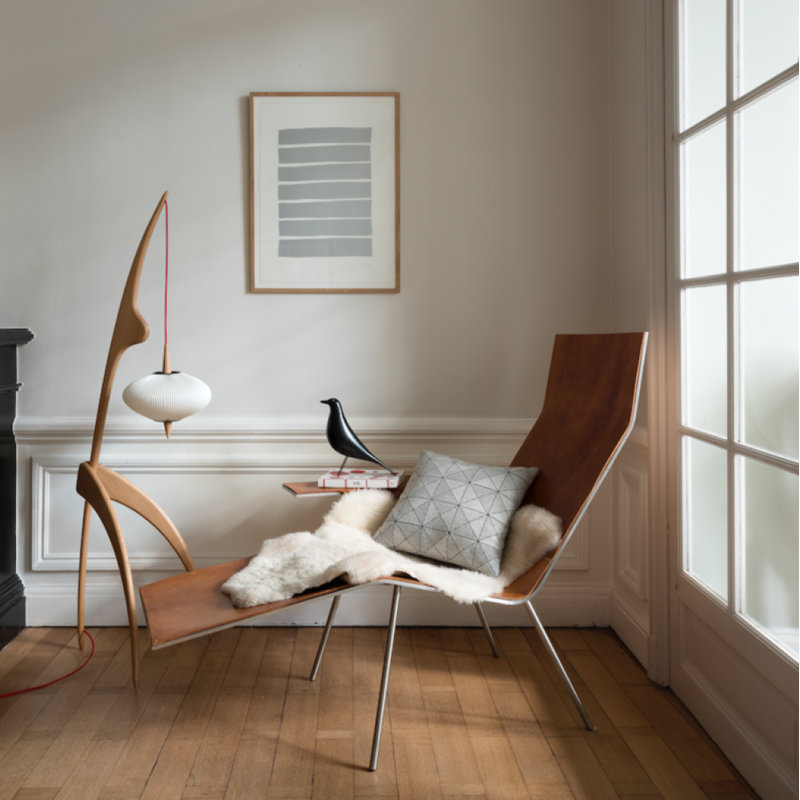 Praying Mantis Floor Lamp, Natural Oak