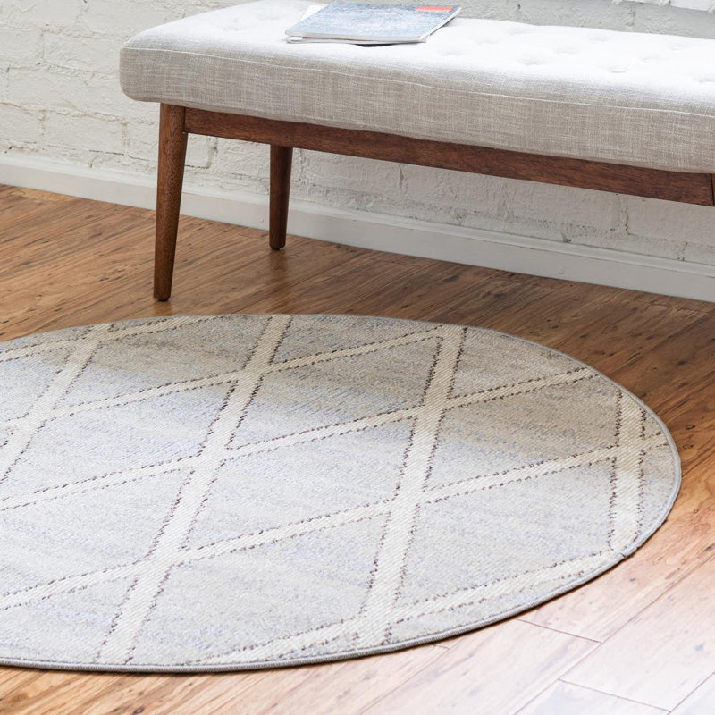 Geometric Indoor Rug, Round 4'1"