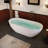 69" Freestanding Solid Surface Bathtub, Luxury Handcrafted Stone Resin Freestanding Soaking Bathtub with Overflow and Pop-up Drain