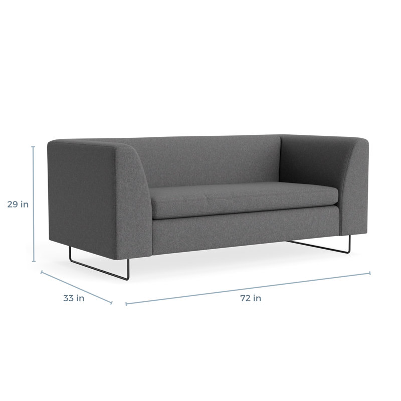 MTO - Bonnie 72" Sofa w/ Black Legs, Gabro Gray