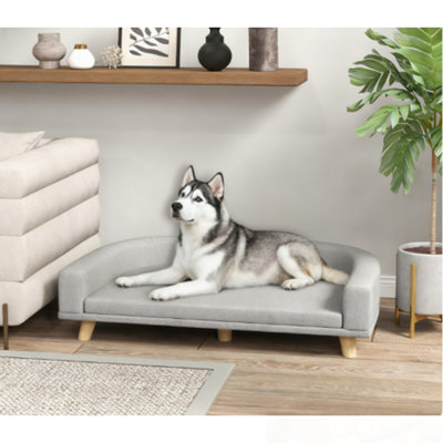 Lit pour chien avec coussin lavable et pieds robustes