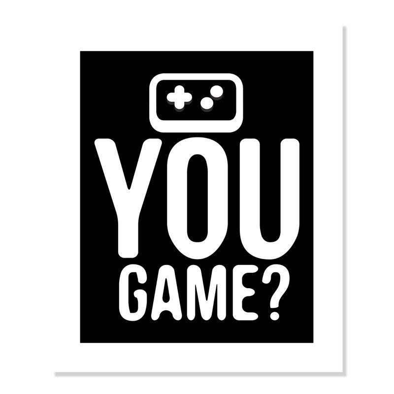«You Game inversée», art encadré, H 10 po x l 8 po x P 1 po, Papier