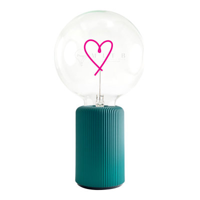 Bulb HEART Red with Base Table Lamp PORTABLE Pop Nomad