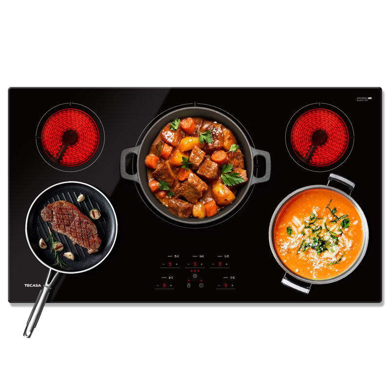 Surface de cuisson électrique en céramique noire à surface lisse de 36 po avec trois éléments anneaux