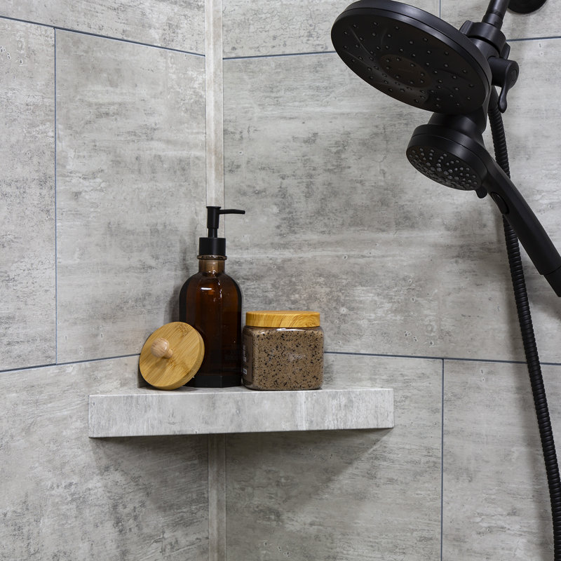 Palisade Vinyl Waterproof Corner Shower Shelf in Wind Gust/Urban Coast, Wind Gust/Urban Coast