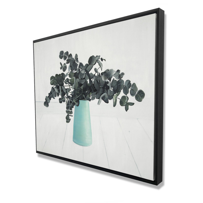 Bouquet d'eucalyptus - Toile encadrée turquoise Hygge