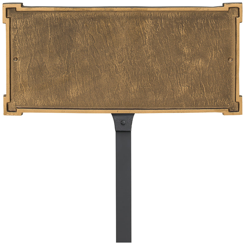 New Yorker 1-Line Lawn Address Sign, Aged Bronze/Gold