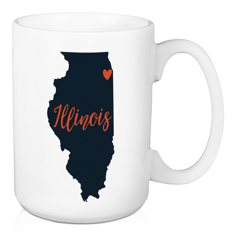 Grande tasse à café illinois state de chicago love Foshee