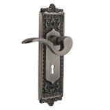 Egg & Dart Plate Privacy (Bed & Bath) with Decorative Keyhole and Manor Lever