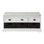 Banc de rangement en bois avec coussin blanc - 3 tiroirs, pour une maison confortable 3 3 paniers offrant une solution pratique et élégante