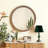 Round Wood Beaded Wall Mirror