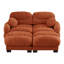 Canapé modulaire confortable à 2 places en tissu de chenille plissé avec mousse ergonomique haute densité, canapé modulaire avec 2 repose-pieds et accoudoirs ronds-600969608