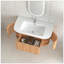 Meuble-lavabo mural en bois massif 36 po avec 2 tiroirs latéraux et lavabo en céramique